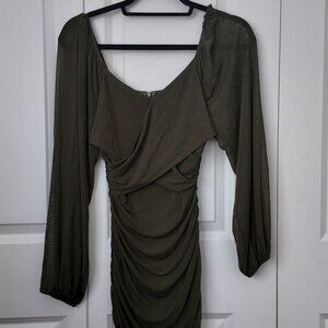 Zesica Green Bodycon Dress with Long Sleeves Size Small